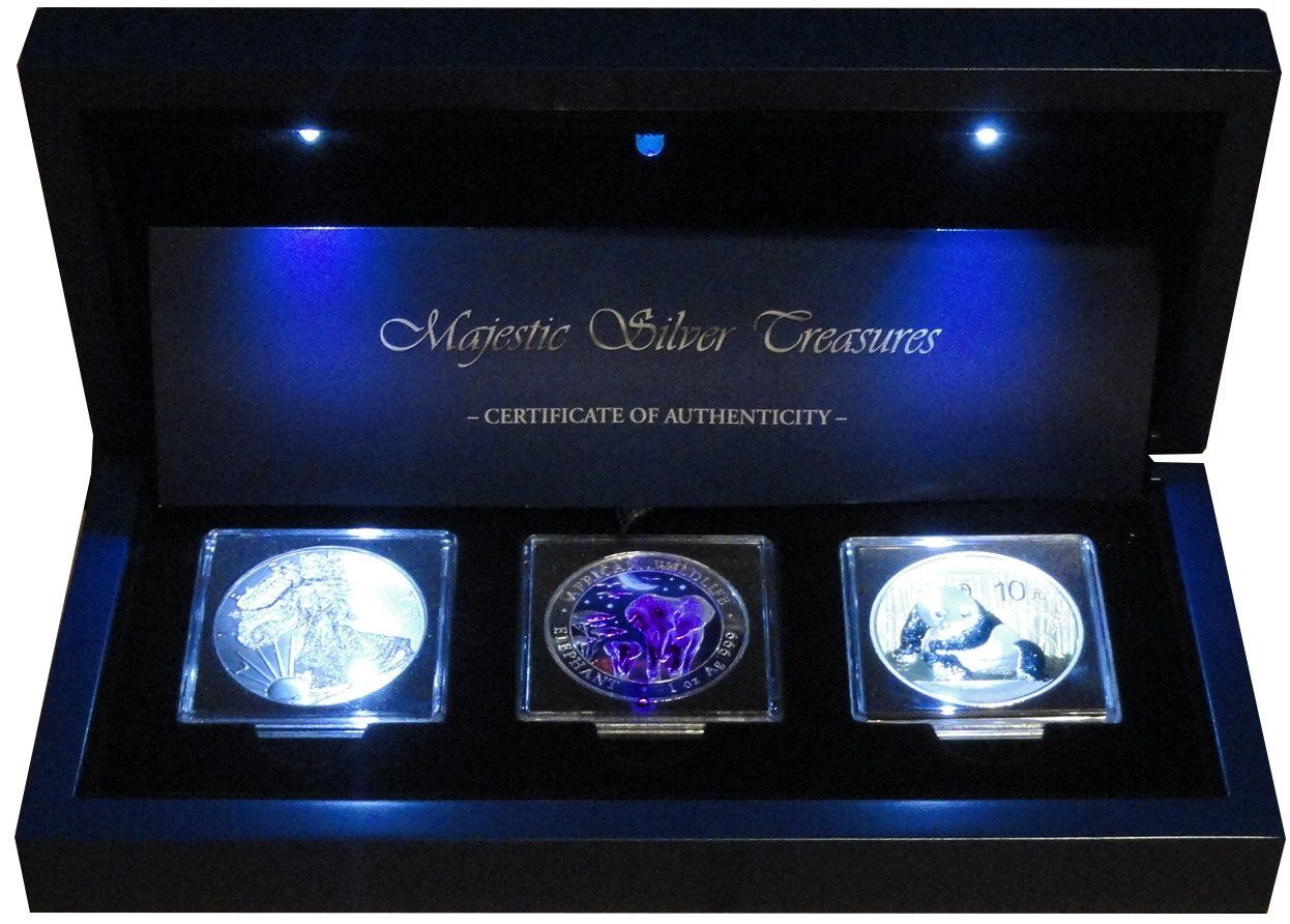 Toutes les monnaies: Majestic Silber Treasures 3 x 1 Oz Silber – Neuf avec emballage d'origine à Liestal par fibonaccis