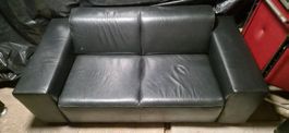 Zweisitzer Sofa Leder schwarz gebraucht guter Zustand