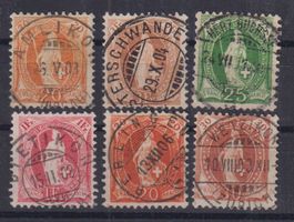 Voll Stempel kleiner Orte auf Stehenden Helvetia !