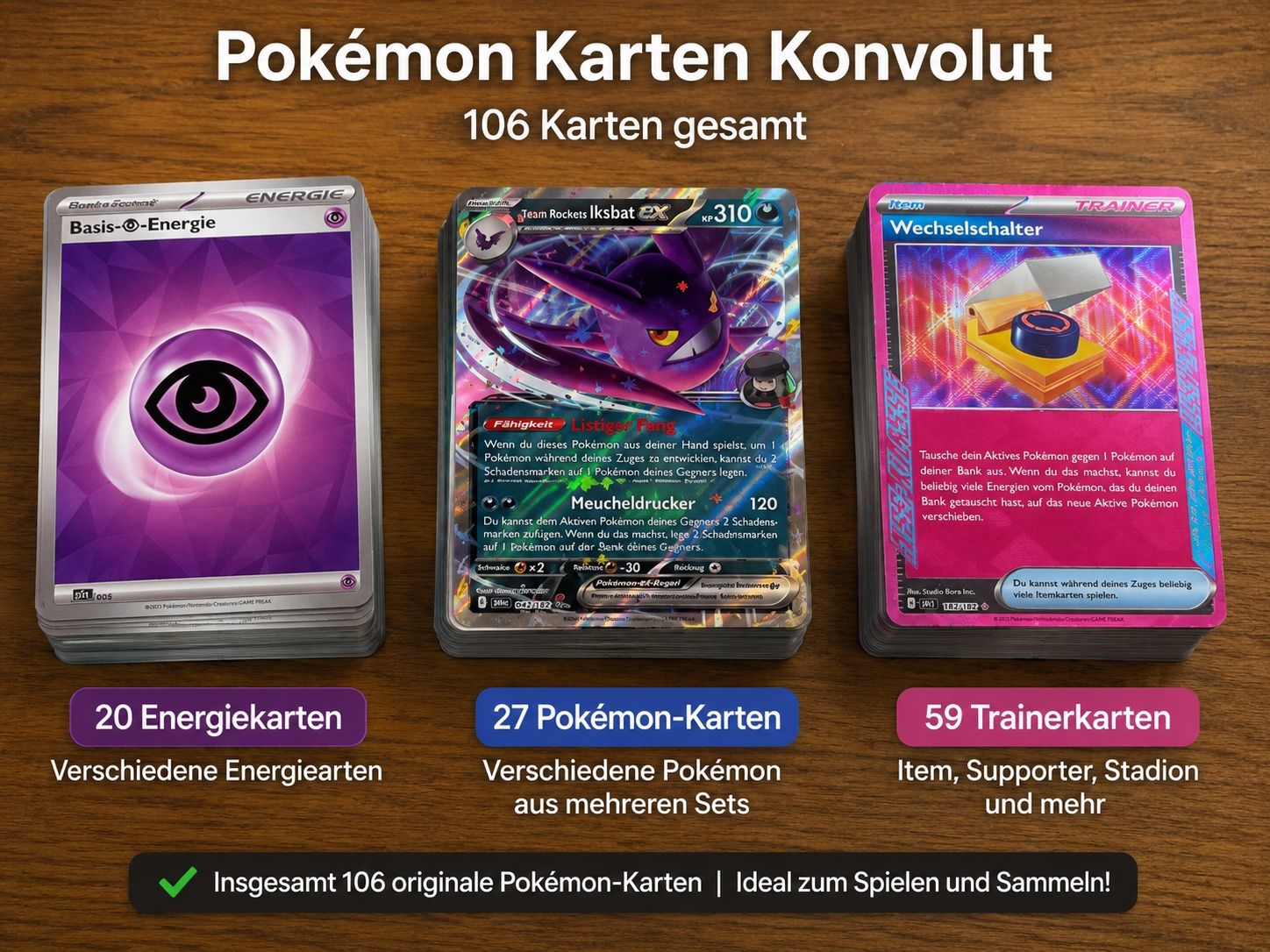 Pokémon Cartes à collectionner: Pokémon Karten Konvolut | 106 Karten – Neuf (Voir description) à Hergiswil NW par Mareika_E