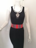 🤩BOHO-CHIC HANDGEMACHTER ETHNO TAILLEN-GÜRTEL ROT-WEISS