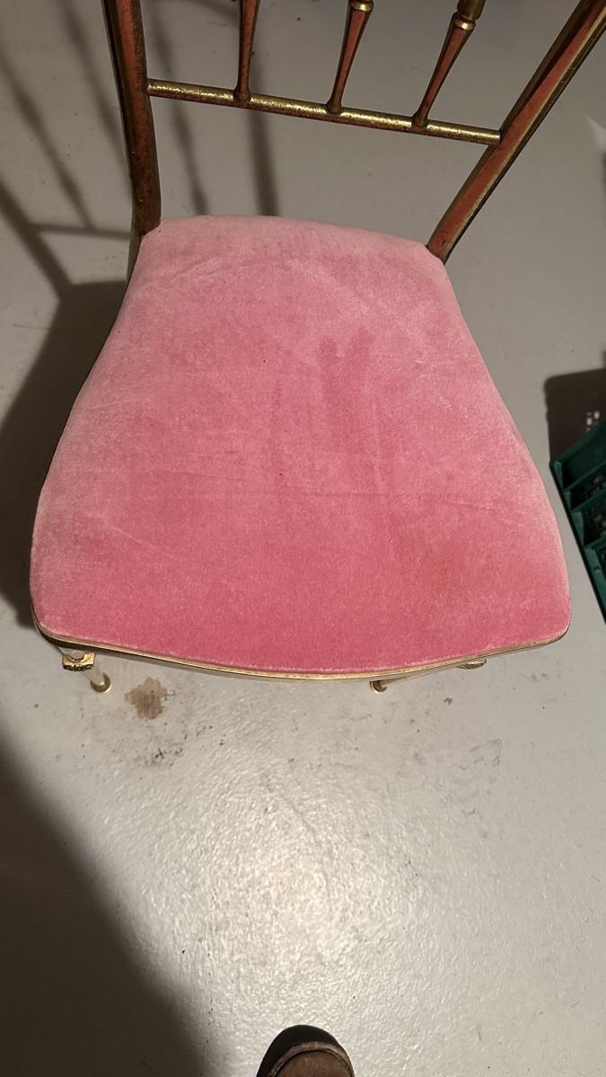Sedie: Messingstuhl mit rosa Polster - Vintage – Usato da Aarburg venduto da Schatzaffe 3