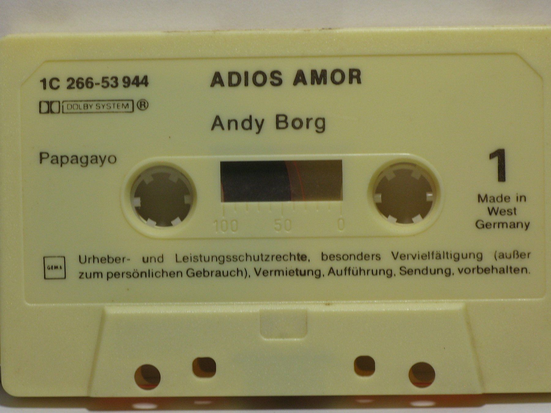 Kompaktkassetten: ANDI  BORG     Adios  Amor – Gebraucht aus Langnau i. E. von mar_hw58 3