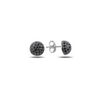 Ohrstecker rund Kugel 925 Silber Zirkonia schwarz 7mm
