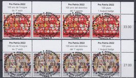 345+346 PP-Streifen mit FD-Vollstempel Zürich 5.5.22