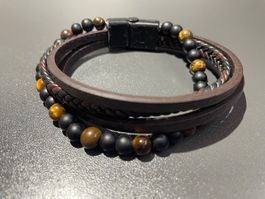 Bracelet cuir et perles unisex