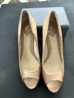 Brian Atwood Python Peep-Toe Heels - Size by 40 - Beige