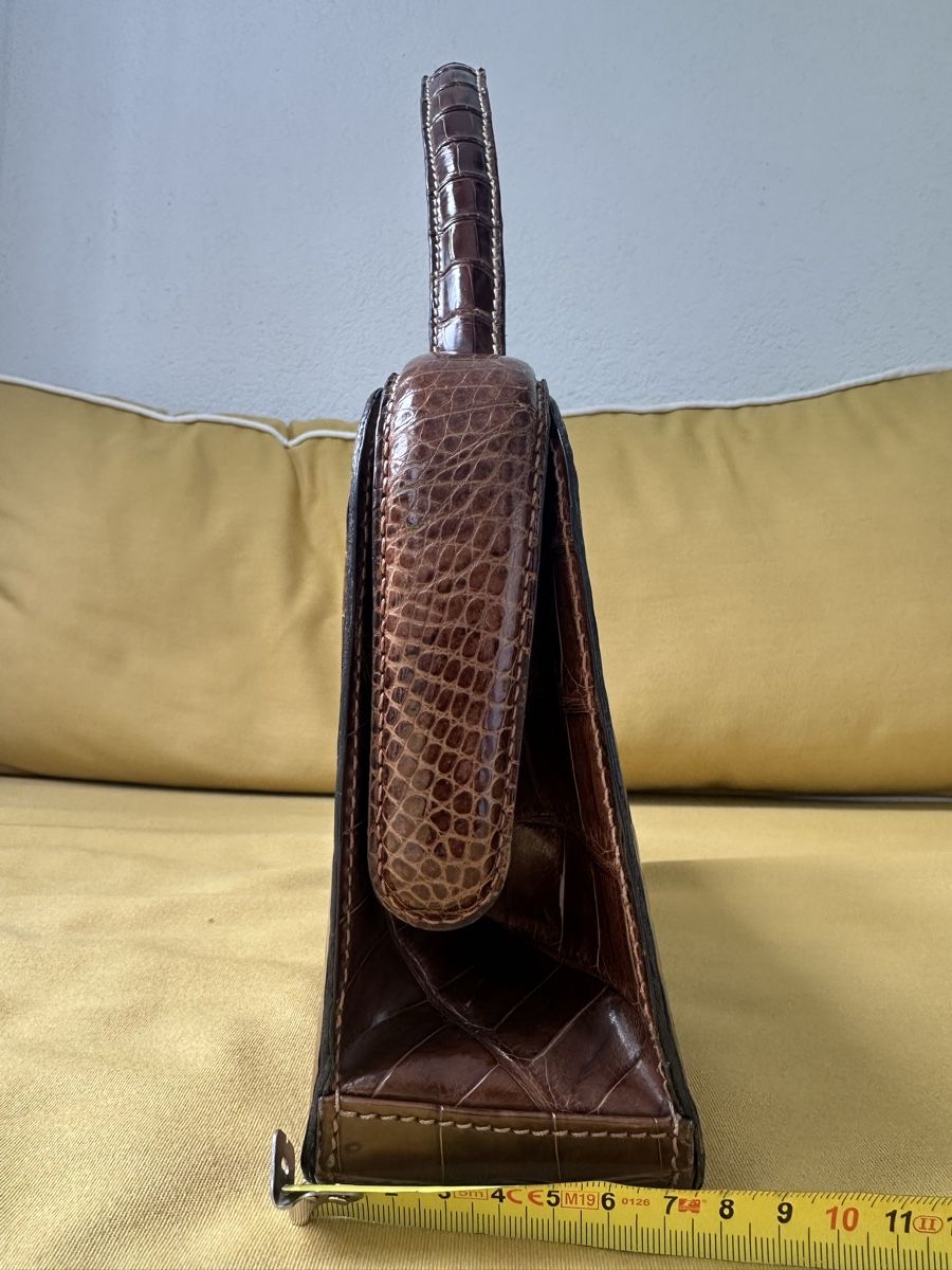 Borse: Vintage Alligator Handbag, Brown Leather – Usato da Zürich venduto da kas_g26m 5