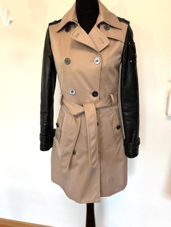 Trenchcoat mit Lederärmel von MOOSE KNUCKLES Gr. S