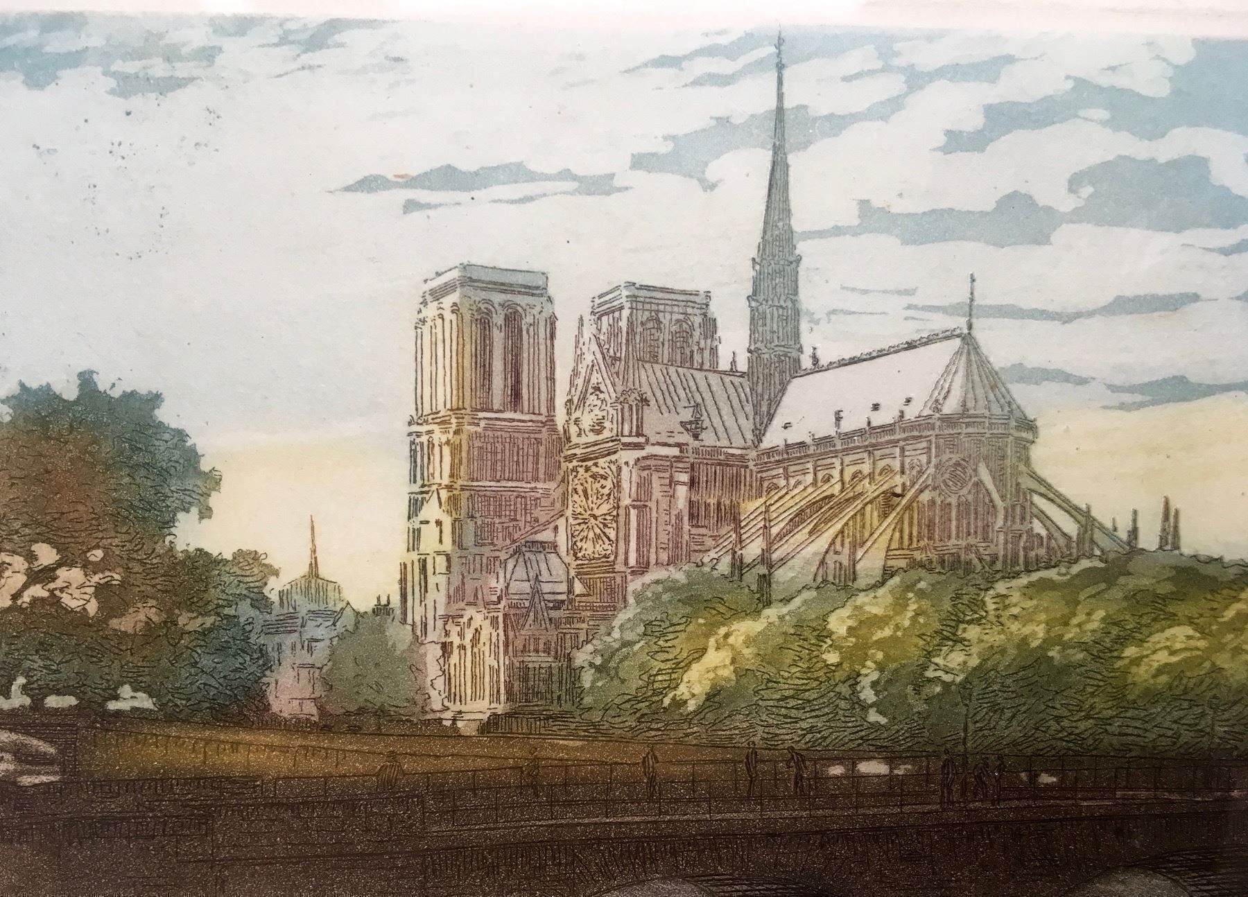 Stiche: PARIS Notre-Dame - antiker Stich – Gebraucht aus Basel von magot58