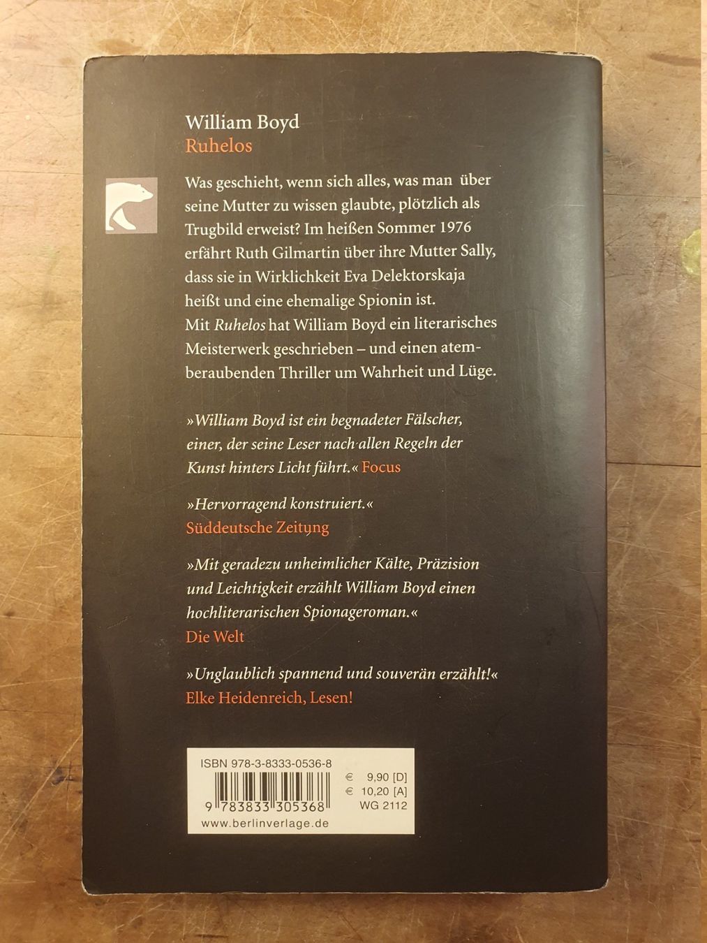 Libri: Ruhelos - William Boyd – Usato da Zürich venduto da loosebone 8