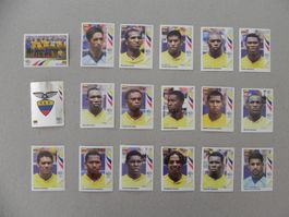 Panini Fussball WM 2006 Fehlliste Ecuador 18 Stk. Nr. 74 -92