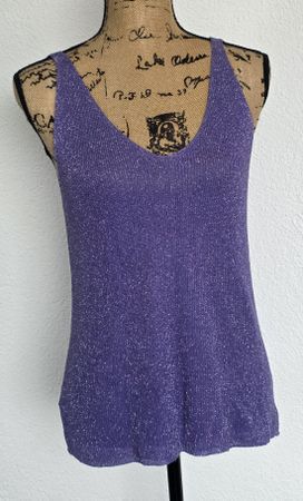 Sommerliches Glitzer-Top in Lila, Gr.M - Neuwertig!