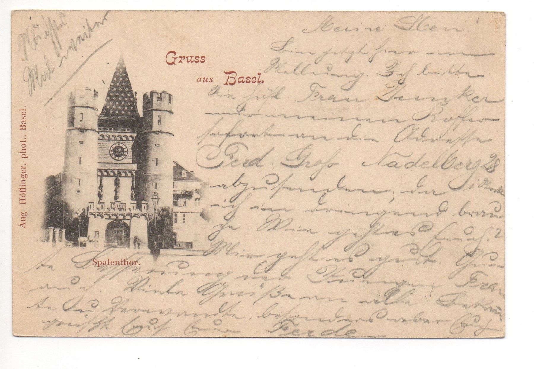 Cartoline postali: Gruss aus BASEL Spalentor 1899 – Usato da Jona venduto da philajona
