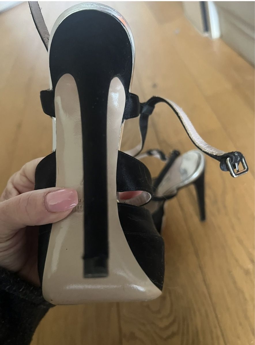Miu Miu Damenschuhe: Miu Miu Satin Crystal High Heels – Gebraucht aus Horgen von susu6969 4