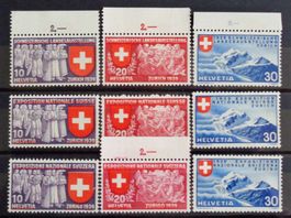SUISSE 1939: Expo nationale, les séries de/fr/it, **