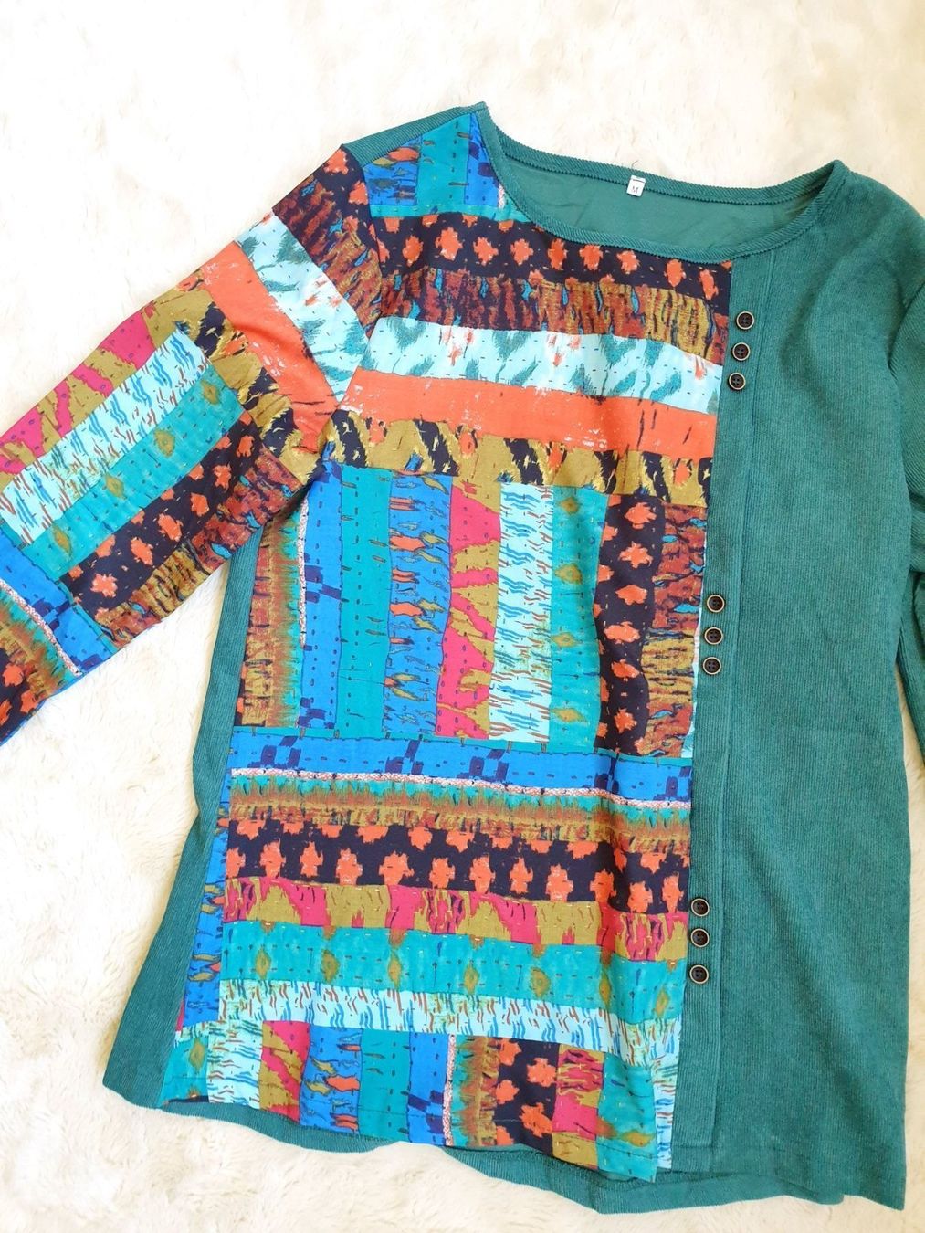 Maglioni & Felpe: PULLI PULLOVER PETROL UND BUNT M 38 VINTAGE STYLE CORDSTOFF – Nuovo (secondo la descrizione) da Elsau venduto da the-colorful-side 8
