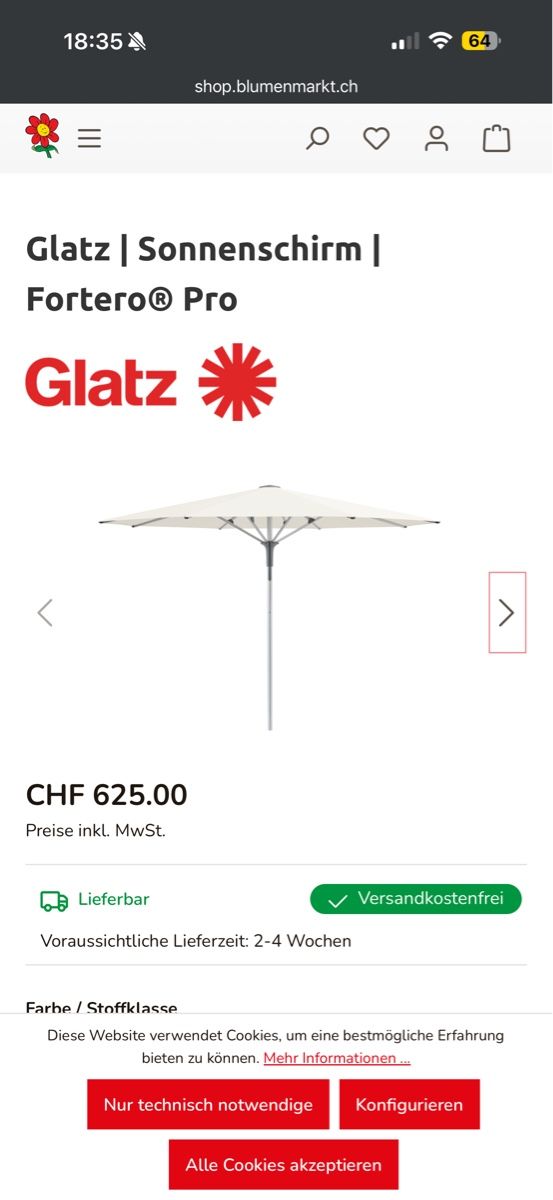 Glatz Ombrelloni: Glatz sonnenschirm – Usato da Itingen venduto da jessi811