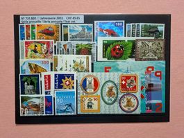 komplette Jahresserie Briefmarken CH Post 2002