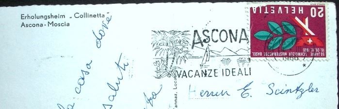 Cartoline postali: ASCONA-MOSCIA Erholungsheim Collinetta – Usato da Jona venduto da philajona 1