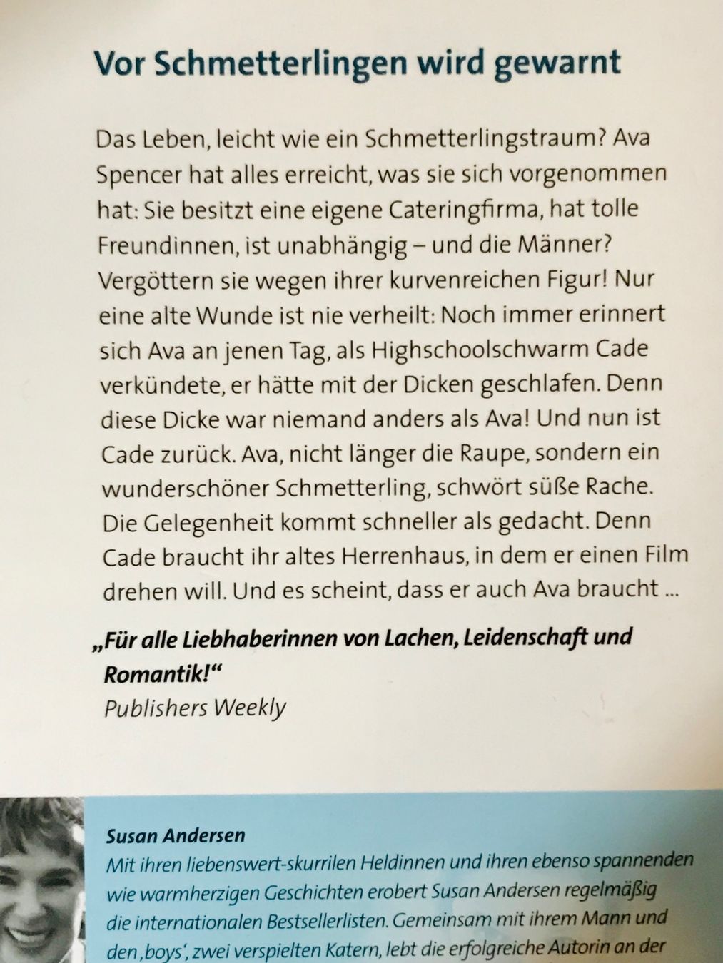 Libri: VOR SCHMETTERLINGEN WIRD GEWARNT - SUSAN ANDERSEN - NEU – Nuovo (secondo la descrizione) da Buchs AG venduto da fischli610 1