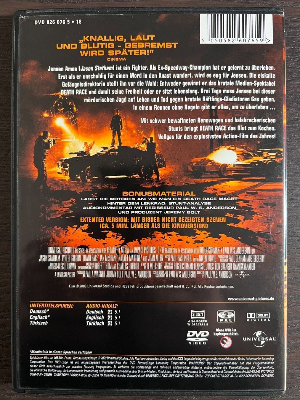Tutti i DVDs: Death Race – Usato da Zürich venduto da FilmFreunde 1