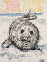 🌅"The Seal's Gaze" Original Acrylic Painting