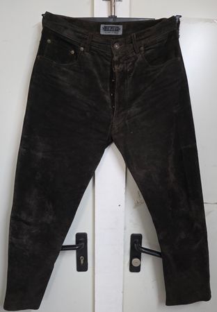Exklusive Echtleder-Hose – Dunkelbraun – Gr. 32