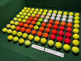 100 gebrauchte Golfbälle (sehr schön bis mässig) Set 024