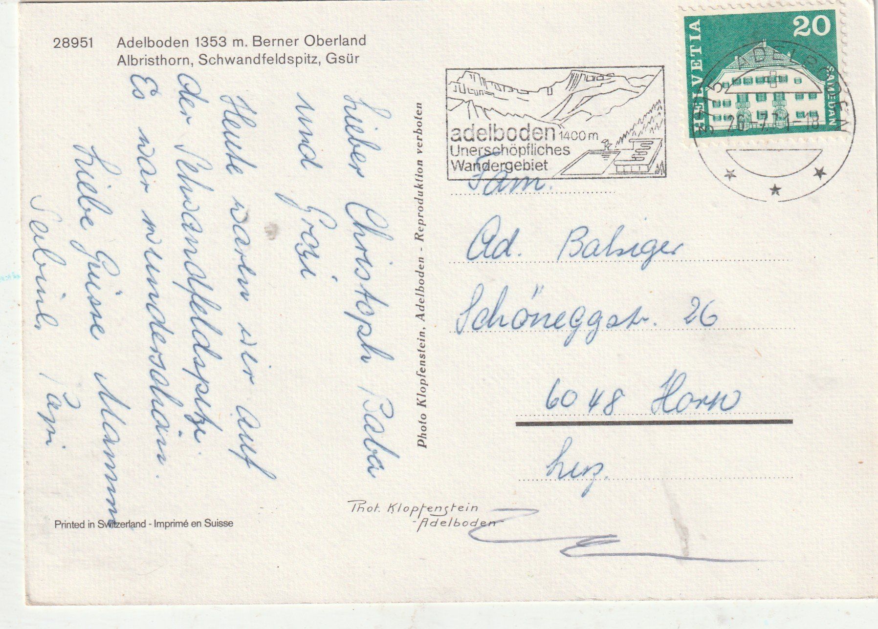 Cartoline postali: Adelboden – Usato da Lumbrein venduto da made02 1