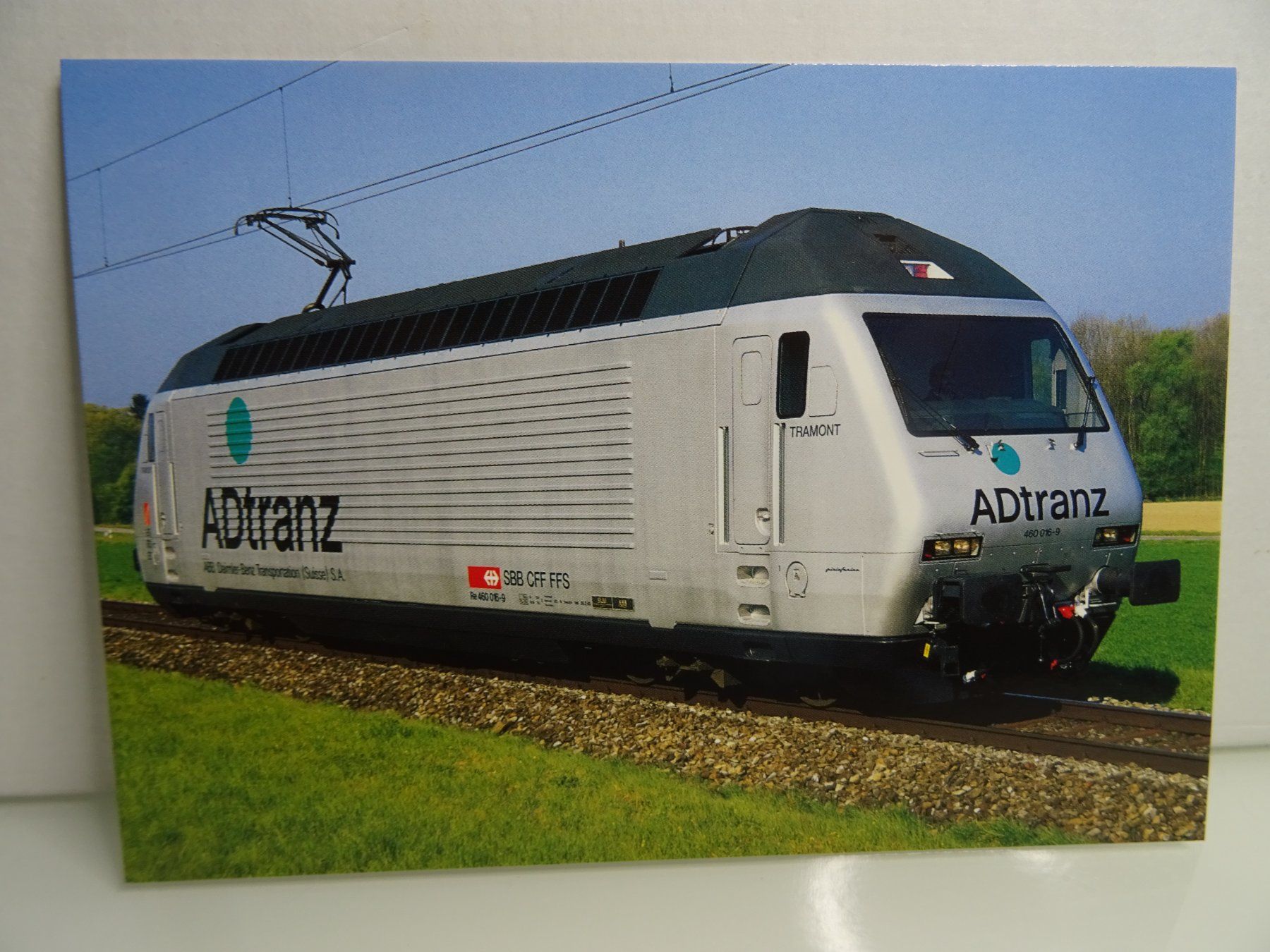 Ansichtskarten: Postkarte SBB Re 460 016 Werbeanstrich "ADtranz" – Neu (gemäss Beschreibung) aus Teufen AR von Brandan2171