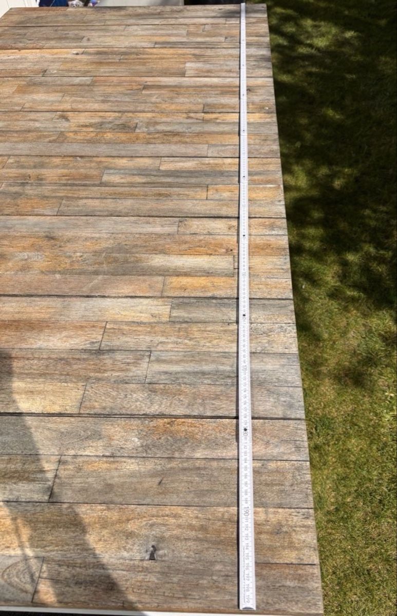 Tische: Gartentisch aus Holz mit Stahlgestell, 200 x 100 cm – Gebraucht aus Heimenhausen von Bufnof 3