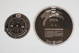 Vintage Industrie Technikscheiben CMC & Knobel Set