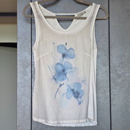 🐸 NILE TOP AUS SEIDE XS BLUMEN MUSTER NEUWERTIG