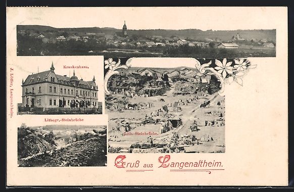 Cartoline postali: Langenaltheim, Lithographie-Steinbrüche – Usato da Berlin venduto da bartko-reher