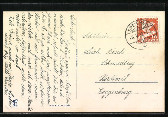 Cartoline postali: Speicher, Gesamtansicht mit Säntiskette – Usato da Berlin venduto da bartko-reher 1