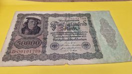 Seltene 50000 Mark Banknote, 1922, Inflationszeit