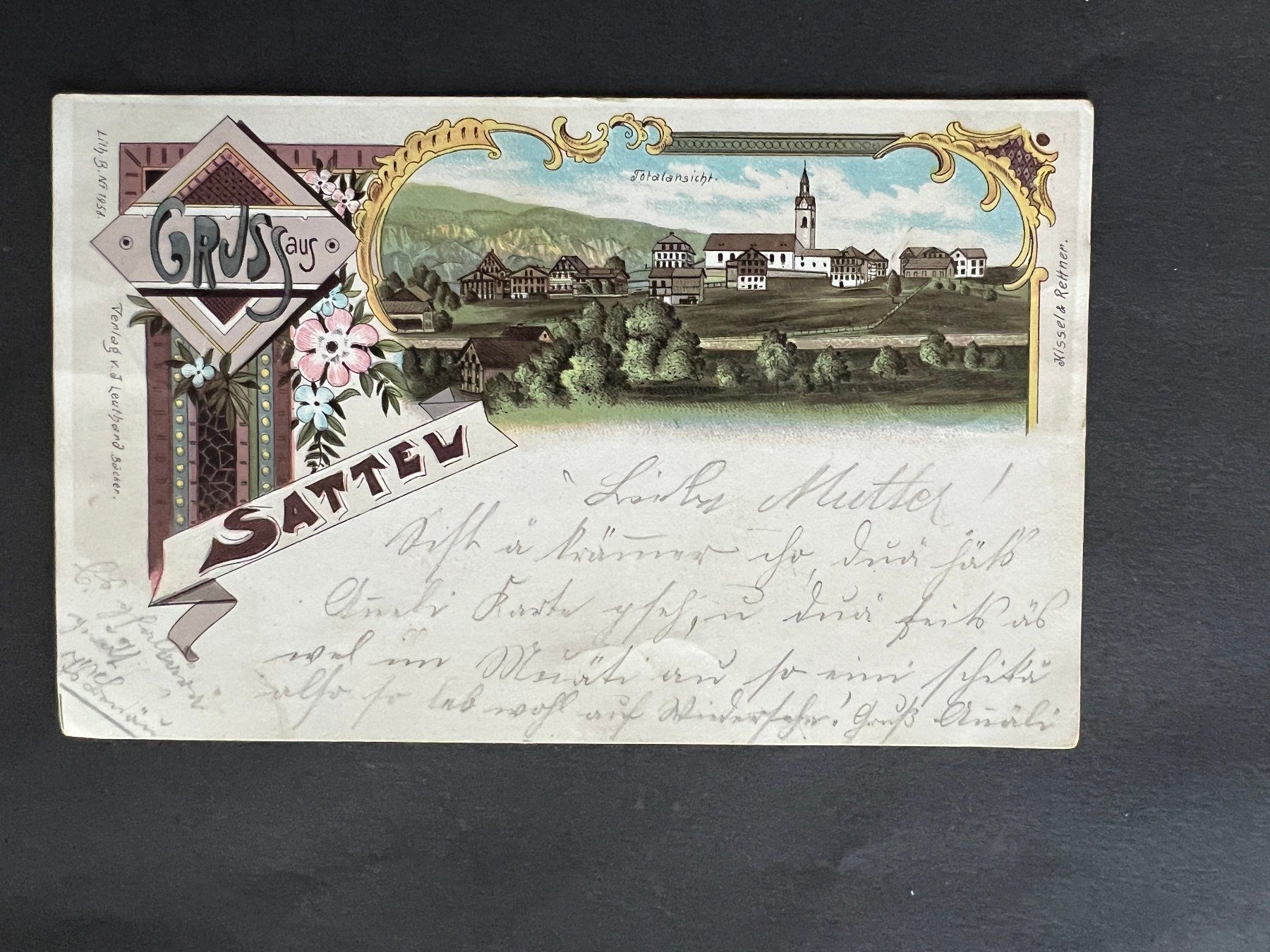 Cartoline postali: AK Litho Sattel 1900 (V742) – Usato da Hinwil venduto da Sidi4