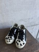 Sneakers Leopard Print Leder schwarz weiss gebraucht
