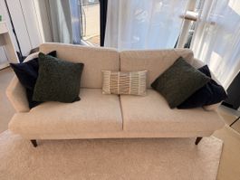 Schönes Sofa in Weiss-Grau Natur
