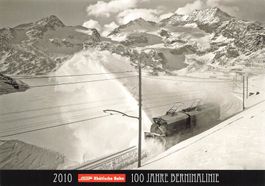 Ospizio Bernina GR Schneeräumung am Lago Bianco Bahn