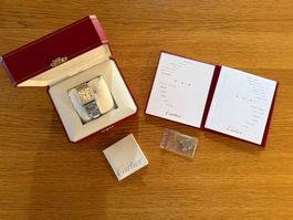 Cartier Tank, Boîte & Papiers, Acier, Excellent...