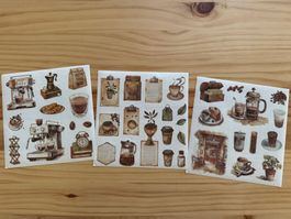 Sticker Aufkleber Scrapbook Kaffee Coffee Nostalgie 11