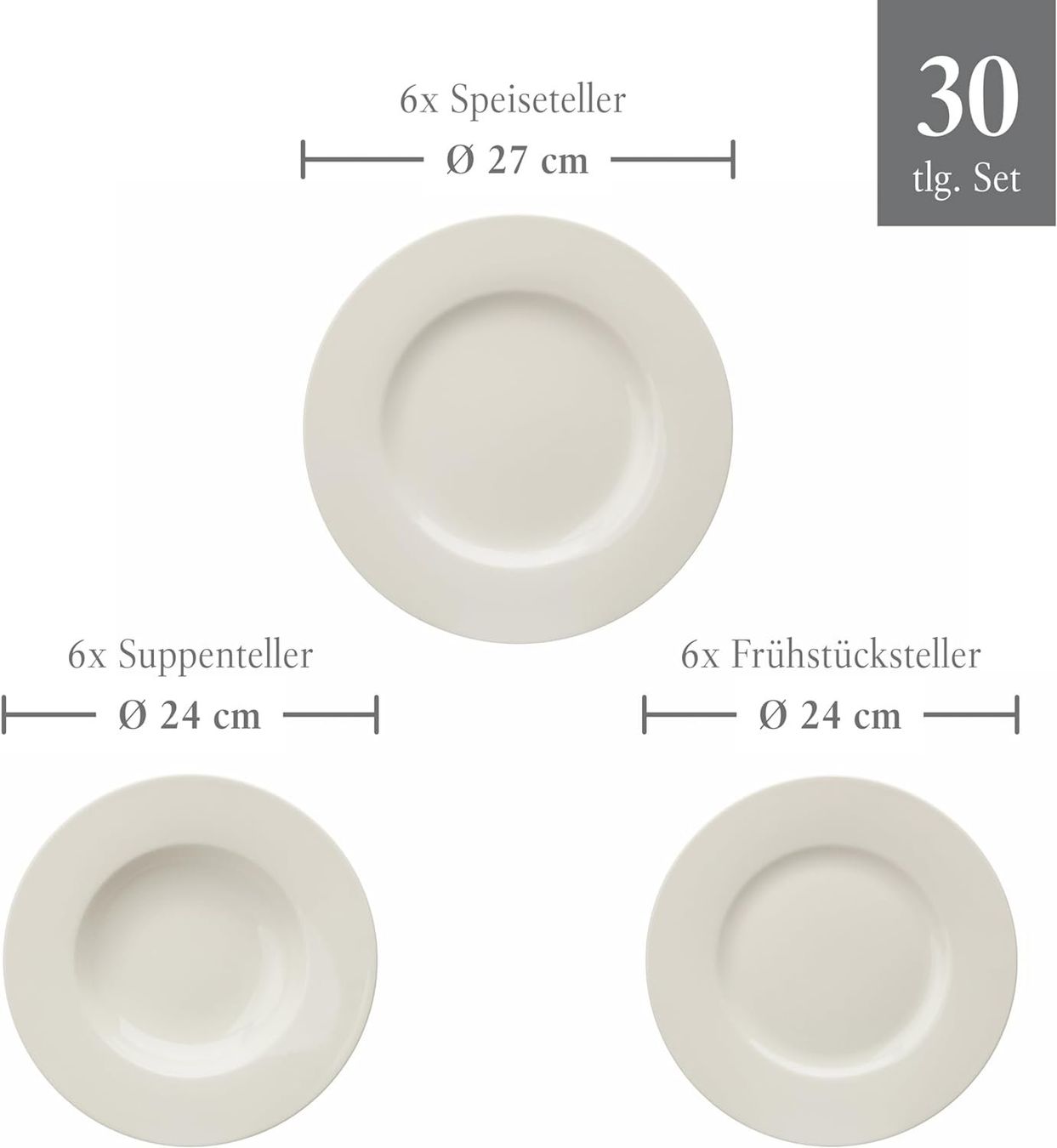 Villeroy & Boch Set di piatti: Villeroy & Boch Kombiservice Basic White – Nuovo e nell'imballaggio originale da Bottighofen venduto da zaap 3