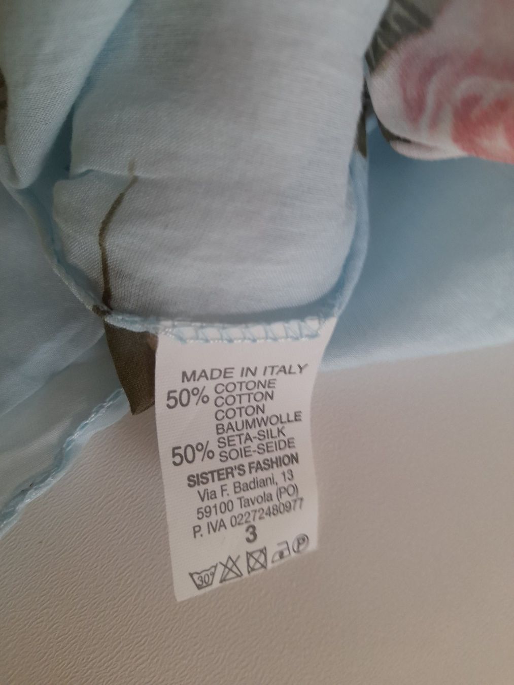 Foulard & Sciarpe: Schal pastell hellblau rosa . Seide/Baumwolle . – Usato da Leuggelbach venduto da schmetterlings-fee 3