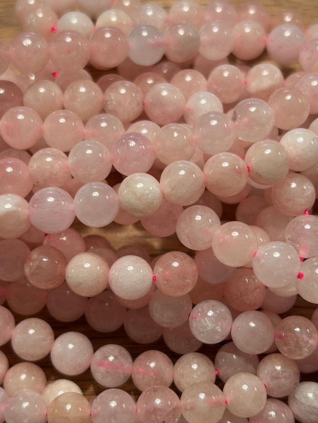 Minerali & Pietre curative: Strang echte pink Morganite Kugeln 6 mm – Nuovo e nell'imballaggio originale da Niederrohrdorf venduto da Ytobi