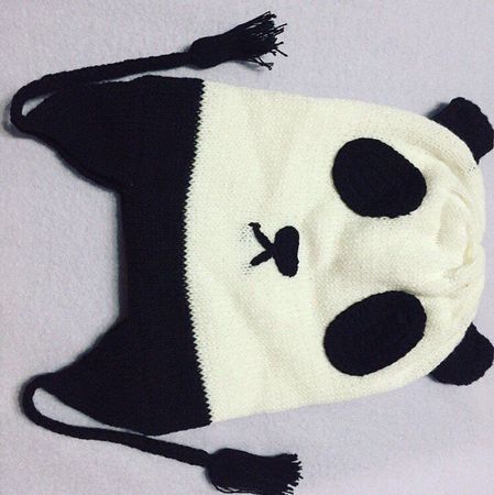 050 Panda Mützen Handmade Large
