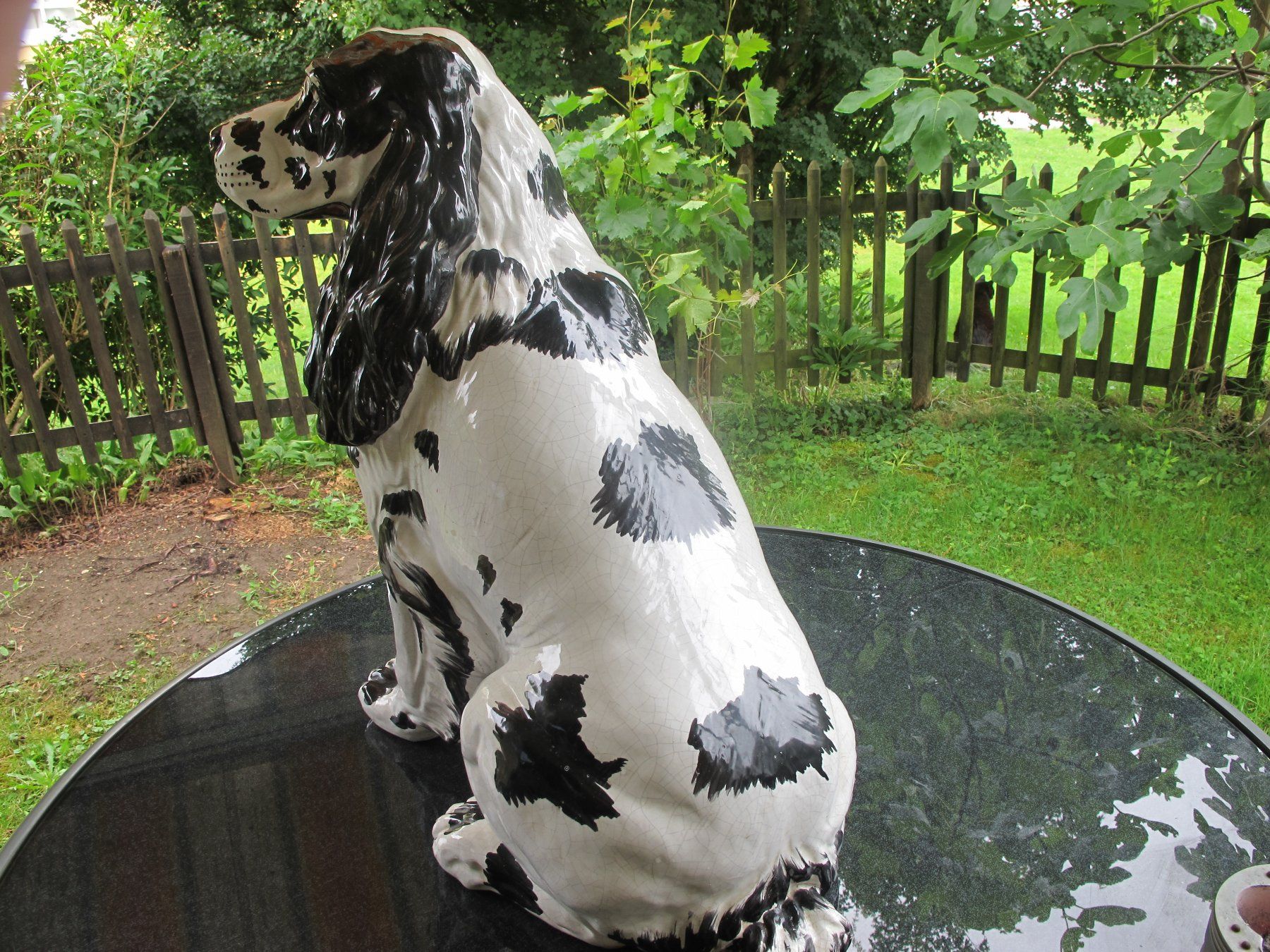 Sculture & Statue: Englischer Cocker Spaniel Weiss schwarz Keramik Gross Schwer – Usato da Altnau venduto da LinaAuktion 7