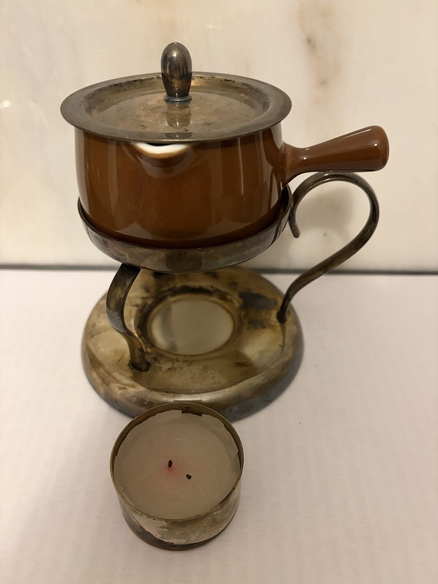 Pfannen: Kleines Butter Réchaud, versilbert , Langenthal, Vintage, – Gebraucht aus Zürich von mimikiki100 8