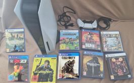 Playstation 5 mit Spielen und Controller guter Zustand